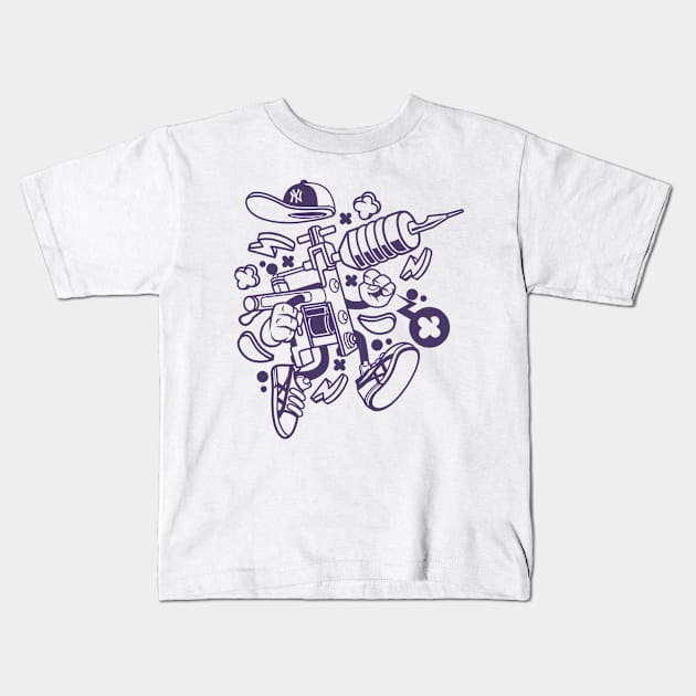 Tattoo Machine Kids T-Shirt by Eoli Studio